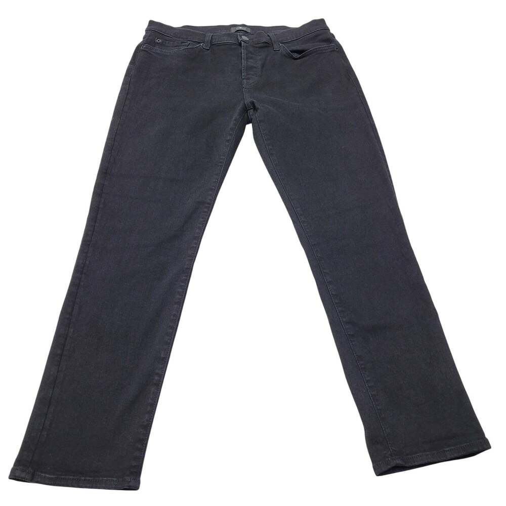 7 For all Mankind Josefina black boyfriend jeans stretch button fly vintage 28